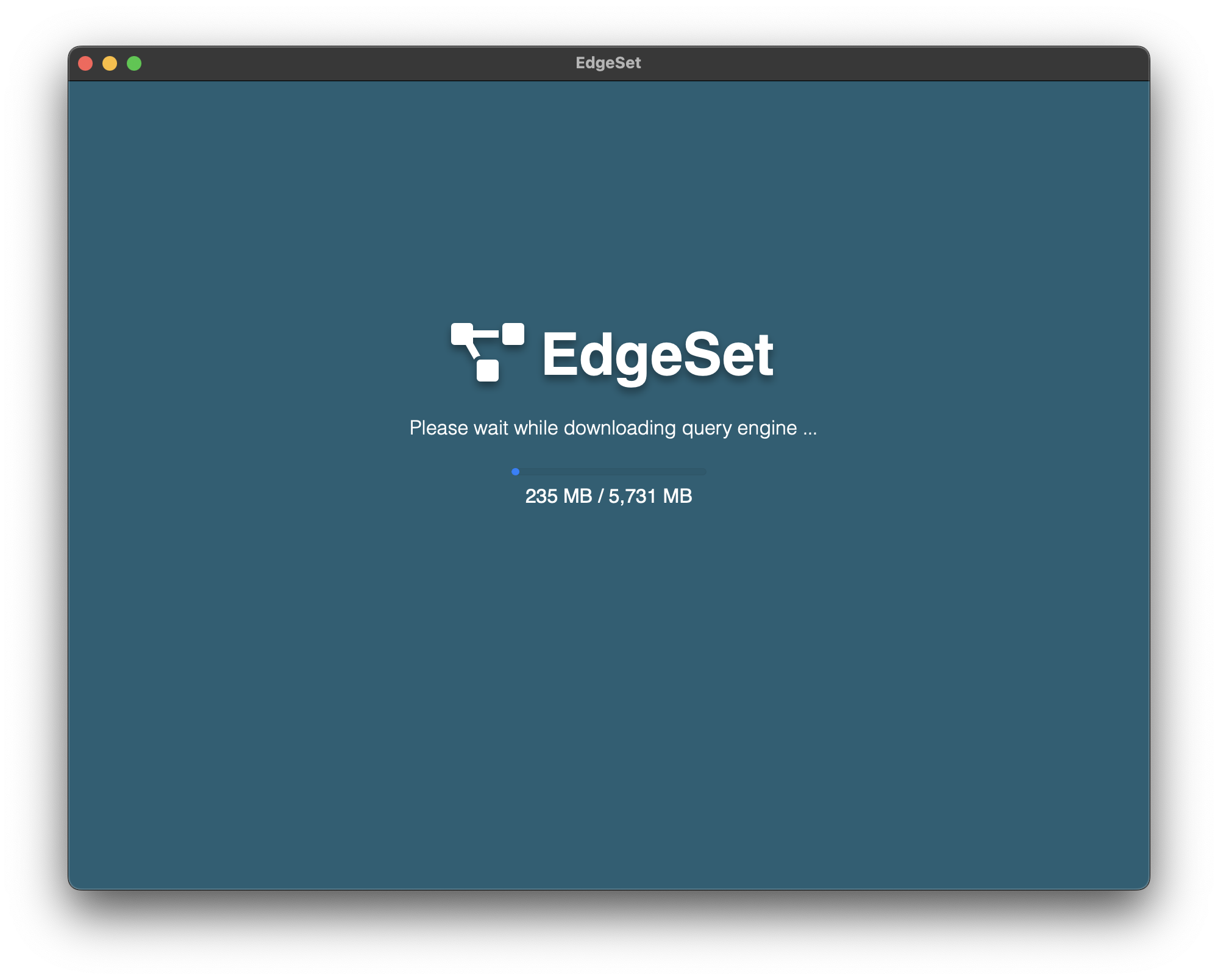 EdgeSet query engine download progress